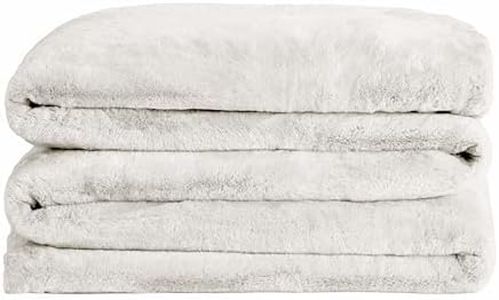 UnHide Cuddle Puddle - Faux Fur Blanket - Oversized, Lightweight, Extra Soft Blanket - Machine Washable - Add a Layer of Softness to Any Bed or Couch - 100” x 100” - Snow White
