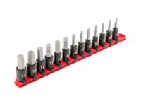 TEKTON 3/8 Inch Drive Hex Impact Bit Socket Set with Rail, 13-Piece (4-14 mm) | SIB91102