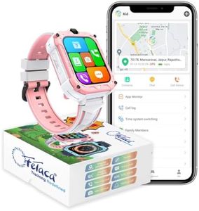 FETACA® 4G GPS Tracker Smartwatch for Kids - Pink | Safety & Connectivity and Fun in One Stylish Smartwatch | Live Location Tracking | Video/Voice Calling | Activity Tracking | Geo-Fence Safety Zones