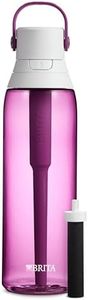 Brita Hard-Sided Plastic Premium Filtering Water Bottle, BPA-Free, Replaces 300 Plastic Water Bottles, Filter Lasts 2 Months or 40 Gallons, Includes 1 Filter, Kitchen Accessories, Orchid - 26 oz.