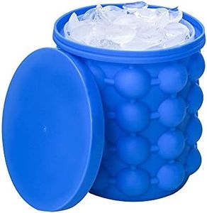 Silicone Ice Maker, Blue Large Silicone Ice Bucket, 2 in 1 Ice Cube Maker, Quick Cooling Ice Bucket Ice Cube Storage Bucket Ice Cube Making Mold for Party, Match, Picnic, Coctail