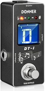 Donner Tuner Pedal, Dt-1 Chromatic Guitar Tuner Pedal with Pitch Indicator for Electric Guitar and Bass True Bypass