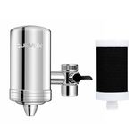 Supvox® Faucet Filter Water Tap Water Filter for Sink 304 Stainless Steel Faucet Water Filtration System Active Carbon Filtration Sink Water Tap Filter for Hard Water