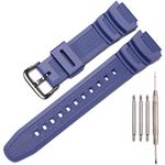 XBHSW Resin strap Compatible with Casio AE-1000w AE-1200 SGW-300H 500 W-800H Men's Waterproof Rubber Replacement Watch Band Bracelet(Darkblue)