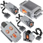 SEEMEY 5PCS Technical-Parts, Power-Function-Parts-Set Battery-Box Infrared-Remote-Controller-Receiver M-Motor Compatible with mainbrands