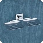 EASYHOME FURNISH soap Dish Holder for Bathroom Double soap case Stand soap Dish Holder Double sabu dani wash Basin soap Holder soap Tray for Bathroom 38(304 Stainless Steel,Chrome Finish)