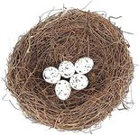 Artificial Bird Nest with Egg Decorative Vine Garland Twig Rattan Bird Houses for Handmade Easter Creative Decoration for Home Garden