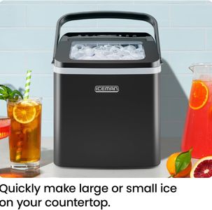 ICEMAN Countertop Ice Maker – Dual-Size Ice Cubes, Compact Machine