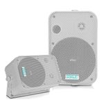 Dual Waterproof Outdoor Speaker System - 6.5 Inch Pair of Weatherproof Wall/Ceiling Mounted Speakers w/Heavy Duty Grill, Universal Mount - for Use in The Pool, Patio, Indoor - Pyle PDWR50W (White)