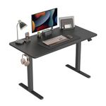 CubiCubi Electric Standing Desk, 48 x 24 Inches Height Adjustable Table, Ergonomic Home Office Furniture with Splice Board, Black