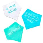 Sass Party & Gifts Baby Girl Premium Bandana Bibs Gift Set - Unique Baby Shower Or Newborn Gift - Pack Of 3 Bibs With Cute Quotes (Baby Boys) Multicoloured