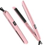 FOCALA Hair Straightener 1.0 Inch Titanium Ceramic Coated Flat Iron, Dual Voltage Straightener for All Hair Types, Fast Styling