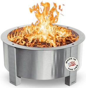 Breeo Smokeless FIrePit (X Series 42, Stainless Steel, Lid Included) | 46 inch Smokeless Fire Pit for Outside | 190 Pounds | Ideal for Large GatheringsCompatible with Wide Range of Breeo Accessories