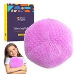 Special Supplies Vibrating Ball Pillow Sensory Pressure Activated for Kids and Adults, Plush Minky Soft Cover with Textured Therapy Stimulation Bumps, Purple