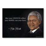 MWB Iconic Men of Black History Poster Collection | Nelson Mandela Quote Poster | 17" x 22" | Inspirational Women in Black History Series | Non-Laminated