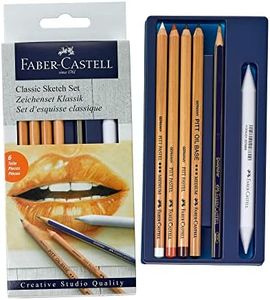 Faber-Castell Creative Studio Mixed Media Sketch Set, Classic – Set of 6, (18-FC114004), multicolour