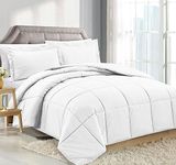 Clara Clark Luxury Down Alternative Comforter Set Hypoallergenic, Plush Siliconized Fiberfill, Box Stitched, Duvet Insert, Queen, White