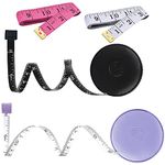 Tape Measure, Retractable Measuring Tape for Body, 4 Pack Tape Measure for Body Cloth Measurement Tape for Sewing Tailor Fabric Measurements, Retractable Tape Measure Double Scale Soft Measuring Tape