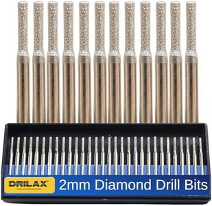 2mm Diamond Drill Bits 30 pcs Set Glass Drill Bit Set for Sea Glass, Seashells, Gemstones Compatible with Dremel Diamond Drill Bits for Glass, Diamond Drill Bits for Stone