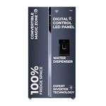 Haier 596L 3Star 2-Door Water Dispenser Side by Side Frost Free Refrigerator|Convertible|Smart Sense AI | Expert Inverter|Digital Display Panel|Deo Fresh (2025 Model, HRS-682WGKU1, Graphite Black)