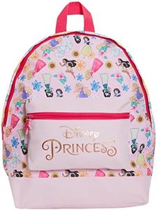 Disney Princess Backpack For Girls School Bag Large Premium Pink Rose Gold Travel Lunch Rucksack, Pink, One Size