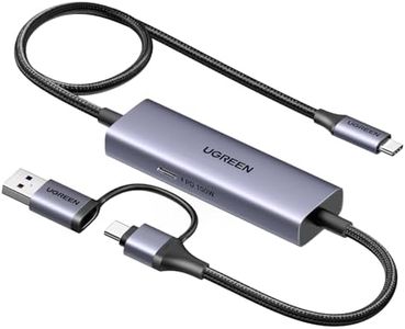 UGREEN 1080P 60FPS 2K@30Hz Capture Card with 100W Power Delivery Type C to USB-A/C Video Capture Card USB 3.0 with Ultra-Low Latency for Streaming, Compatible with Switch, iPad, Steam Deck
