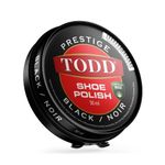 TODD Prestige Shoe Polish BLACK High Gloss with Carnauba Wax | Shine and Protect for Leather Shoes, Boots, Bags | Metal Tin | 50ml