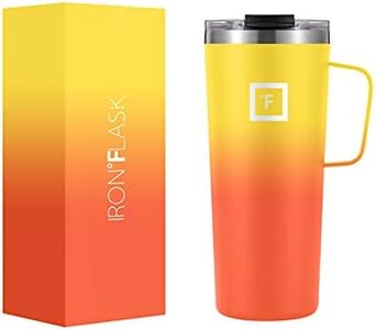 IRON °FLASK Grip Coffee Mug - 24 Oz, Leak Proof, Vacuum Insulated Stainless Steel Bottle, Double Walled, Thermo Travel, Hot Cold, Water Metal Canteen