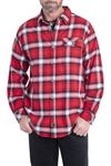 Legendary Whitetails Men's Size Buck Camp Flannel Shirt, Racing Red Plaid, X-Large Tall