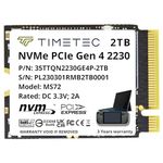 Timetec 2TB M.2 2230 SSD NVMe PCIe Gen4x4 Read Up to 7,000 MB/s Compatible with Steam Deck, ASUS ROG Ally, Microsoft Surface pro 9/ pro 8/pro 7+/pro X/laptop3/laptop4/laptop go/book3, Mini PCs