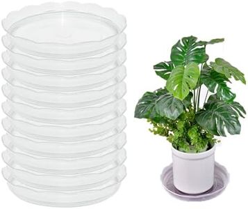 LxcshLjx 10Pcs Clear Plastic Plant Saucer Drip Trays, 22 cm/8.7 in Plant Pot Saucers, Flower Pot Trays, Thickened Transparent Plant Saucer Tray, Plant Drip Trays Saucers for Indoor and Outdoor Plants