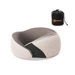 GoFox Premium Memory Foam Travel Pillow for Flights | Comfortable Neck Pain Relief Pillow | Washable | Breathable | Perfect Neck Pillow for Sleeping with Eye Mask & Earbud & Carry Bag (Combo)