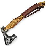 Pal 2000 Knives - Axe - Custom Handmade Stainless Steel Viking Axe, Gorgeous - Solid Wood Handle - Ax (9897)