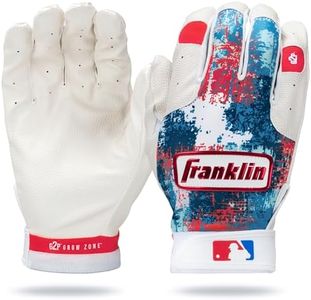 Franklin Sports MLB Youth Teeball Batting Gloves - Grow to Pro Kids Baseball + Softball Batting Gloves - Boys + Girls Batting Gloves for Teeball, Baseball + Softball - Red/White/Blue - Youth Small