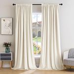 MIULEE Velvet Curtains 90 inches - Luxury Blackout Curtains for Bedroom Living Room Thermal Insulated Super Soft Window Drapes Rod Pocket, Ivory, W52 x L90 inches, 2 Panels