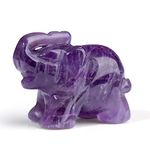 XIANNVXI Amethyst Crystal Elephant Ornament Figurine Amethyst Crystal Gifts for Women Lucky Elephant Gifts for Women 1.5" Natural Gemstone Elephant Cute Desk Accessories