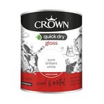 Crown Quick Dry Gloss Pure Brilliant White 750ml Wood & Metal, Internal & External