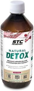 STC NUTRITION - Natural Detox - Concentré à diluer à base d'extraits de plantes - Elimination des toxines - Drainage hépato-biliaire - Vegan - Cure 15j - Goût cerise - Flacon 500ml