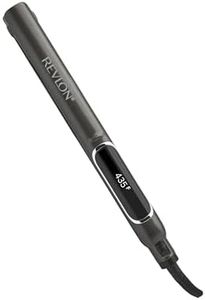 Revlon RVST2175F Copper Smooth™ 1” Ceramic Flat Iron, Hair Straightener, 435°F Professional High Heat, Less Frizz, Fast Heat Up, Dual Voltage, Digital Control, 30 LCD Heat Settings, Copper