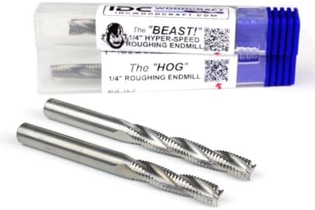 IDC Woodcraft CNC Router Bit Roughing Combo Set 1/4" Shank. The Beast and HOG – The Game-Changing CNC Bits for Ultimate Material Removal and Time Saving for CNC Woodworking Projects