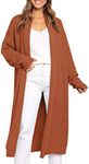 LILLUSORY Long Cardigan Sweaters for Women Fall Trendy Oversized Open Front Winter Coat Blazer 2024 Cozy Chunky Knit Sweater Jacket Outwear Coats Brown L