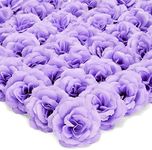 Bright Creations 50 Pack Light Purple Roses Artificial Flowers Bulk, 3 Inch Stemless Fake Silk Roses for Decorations, Wedding, Faux Bouquets - Light Purple Artificial Flowers