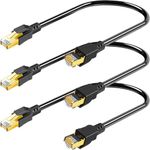 tunghey 3Pack Short Cat8 Ethernet Cable 0.3M, High Speed Ethernet Cable Cat 8 SFTP Internet Network Patch Cord Cable 40Gbps 2000Mhz for Patch Panel, Home Network, Cable Management, Router, Modem