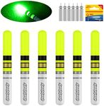 QualyQualy Fishing Glow Sticks, 6 Pcs LED Glow Sticks for Fishing with Batteries, Night Fishing Light Up Fishing Bobbers Floats and Rod Tips