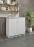 JD Greta Kitchen Base Cabinet – 800mm – Base Kitchen Unit White+Worktop