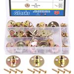 Glarks 120Pcs M6 M8 M10 Brad Hole Tee Nut with Screws Assortment Set Zinc Plated Carbon Steel 3-Hole T-Nuts Furniture Hardware Flange Insert Female Thread for Wood Furniture