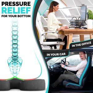 iamcomfi Coccyx Cushion – Medium Memory Foam Orthopaedic Seat Pillow for Tailbone & Sciatica Pain Relief
