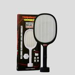 Terminator Bug Swatter Mosquito Bat | 1500 mAH Lithium ion Battery | 2 in 1 with UV Light | Mosquito Bat with Stand | Dual Mode Racket | Black & White | 6 Months Warranty | Pack of 1 |