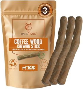 Wildfang®Coffee Wood Dog Chew Large-Natural Wood Stick for Dogs, Wood Dog Chew Toy, Wood Dog Bone, Wood Chew Toy for Dogs, Dog Wood Chew Stick, Coffee Bone for Dogs Muscle Training, Set of 3 - XS