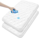 Pack N Play Mattress Pad Sheets Cover Waterproof 2 Pack, Soft Quilted Pack and Play Protector, 27" X 39" Fit Graco Pack N Play Crib Mattress Pad, Baby Portable Mini Cribs and Foldable Mattresses Pad